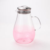 Urbane Home Premium 2 LTR Glass Jug with Stainless Steel Lid and Handle | Leakproof Pitcher for Water, Cold Brew, Tea, Iced Coffee, Lemonade | Heat Resistant | Housewarming Gift | Transparent